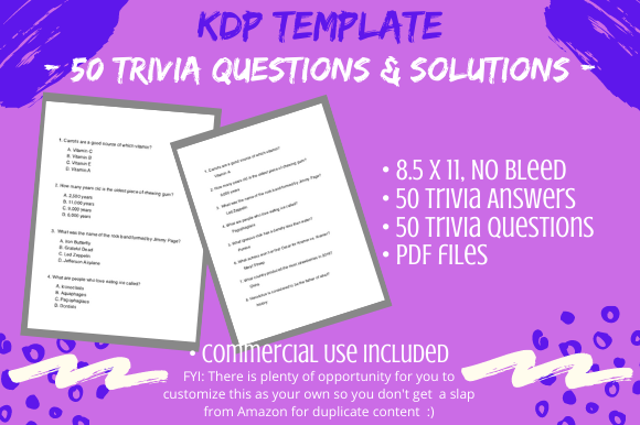 50 8.5x11 Trivia Questions Solutions: Integrating Ready-Made Content into KDP Publishing Workflows
