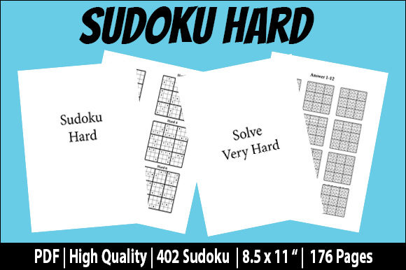 Hard Sudoku Brain Puzzle Game Answers for KDP Success