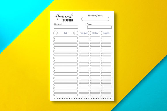 Homework Tracker Template Black: Organize Tasks Efficiently
