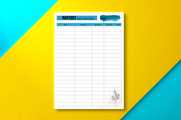 Monthly Bill Tracker Dark Blue: Financial Clarity