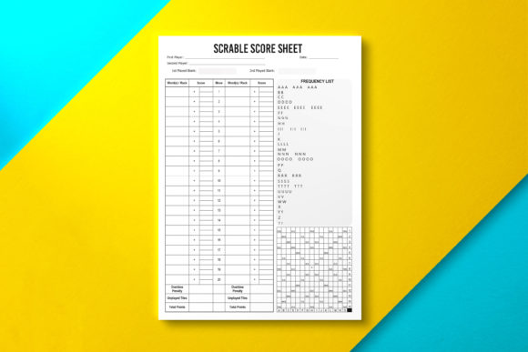 Scrabble Score Sheet Paper Gray: Design & KDP Uses