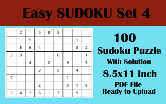 Sudoku Puzzle 100 Easy Volume 4: KDP Interior
