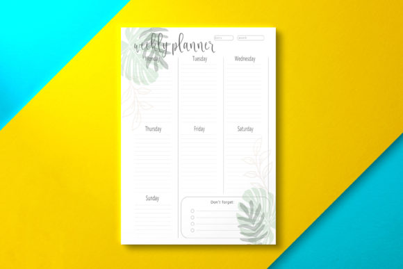 Weekly Planner Tropical: Versatile Green Design Assets